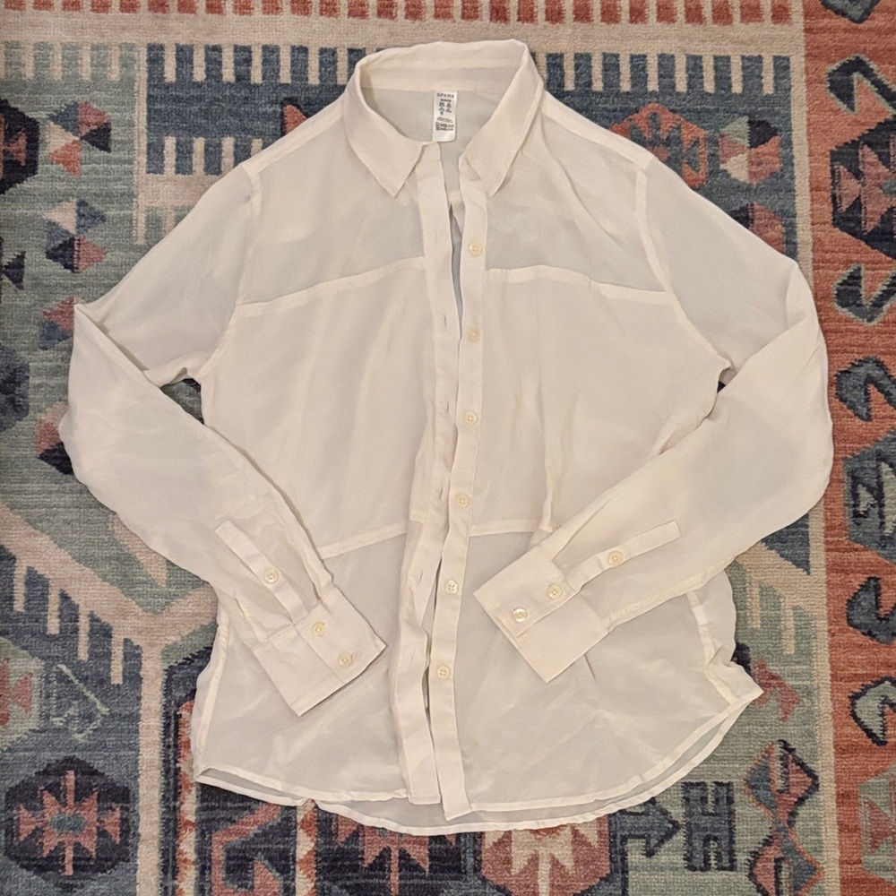 Silk SPANX button up in cream